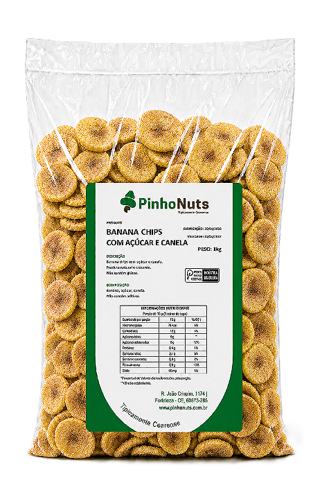 Banana Chips com Açúcar e Canela - Pinho Nuts