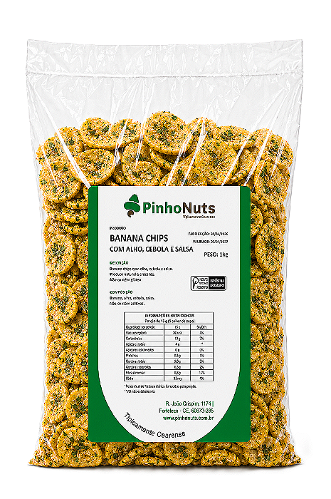 Banana Chips com Alho Cebola e Salsa - Pinho Nuts
