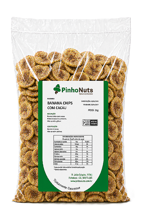 Banana Chips com Cacau - Pinho Nuts