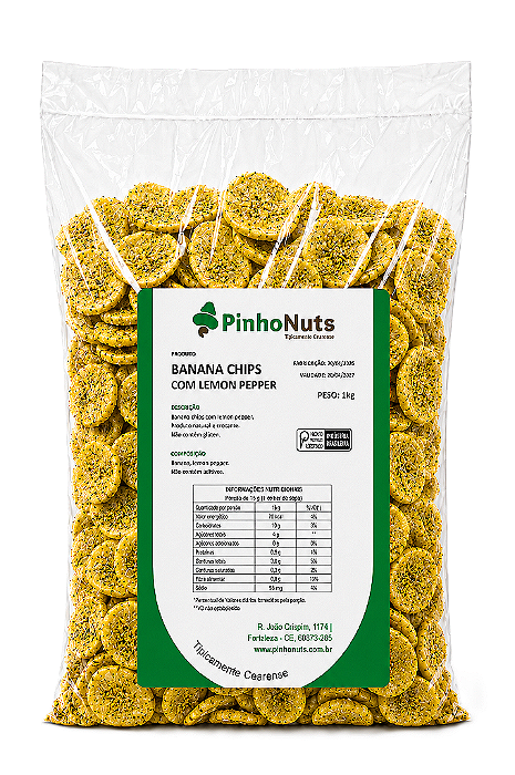 Banana Chips com Lemon Pepper - Pinho Nuts
