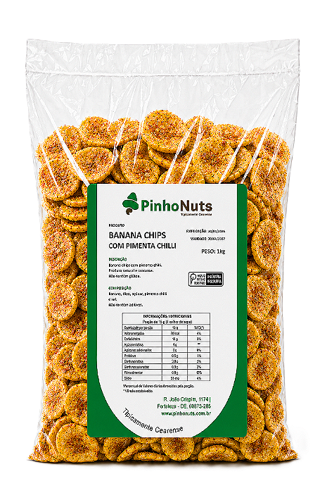 Banana Chips com Pimenta Chilli - Pinho Nuts