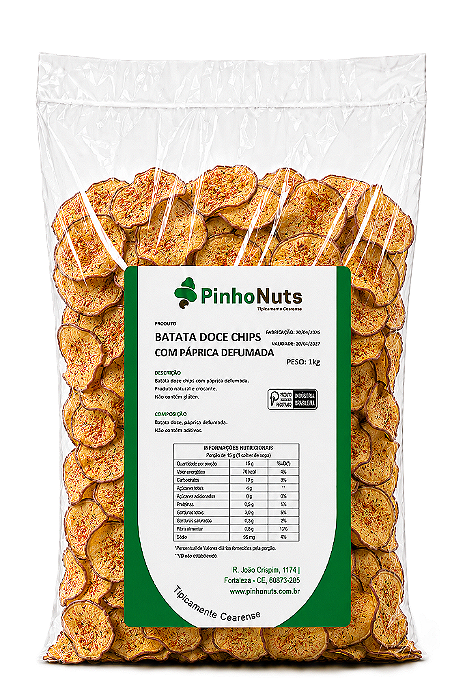 Batata Doce Chips com Páprica Defumada - Pinho Nuts