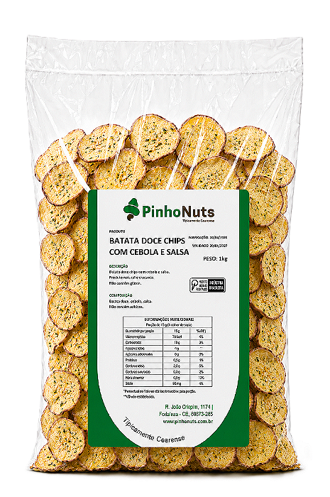 Batata Doce Chips com Alho, Cebola e Salsa - Pinho Nuts