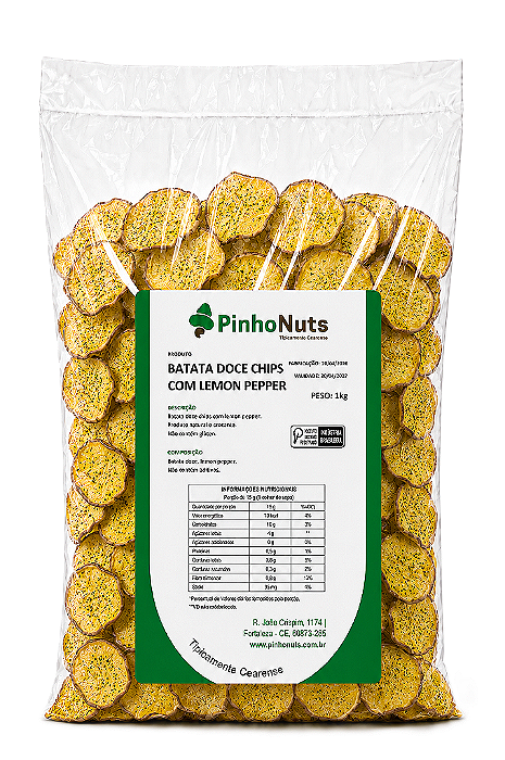 Batata Doce Chips com Lemon Pepper - Pinho Nuts