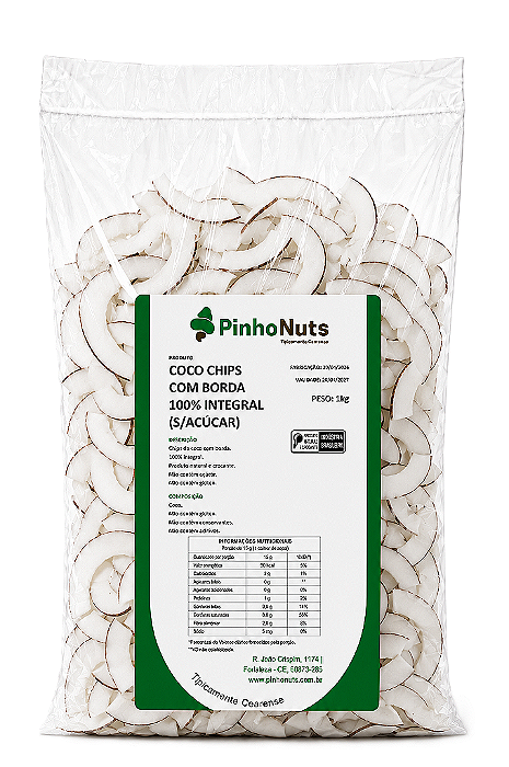 Coco Chips com Borda 100% Integral (s/acucar) - Pinho Nuts