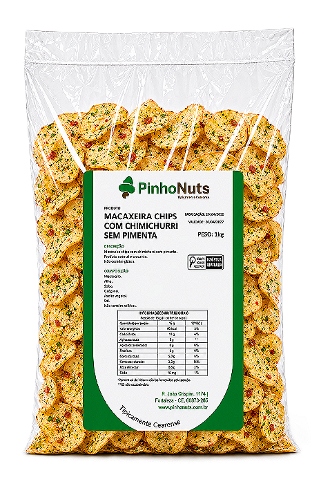 Macaxeira Chips com Chimichurri Sem Pimenta - Pinho Nuts
