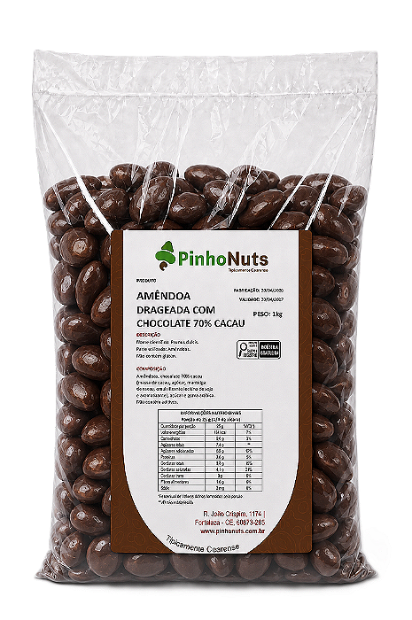 Amêndoa Drageada com Chocolate 70% Cacau - Pinho Nuts