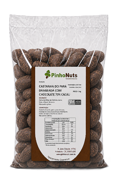 Castanha do Pará Drageada com Chocolate 70% Cacau - Pinho Nuts