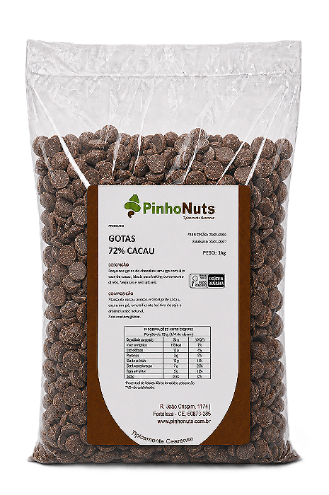 Gotas 72% Cacau - Pinho Nuts