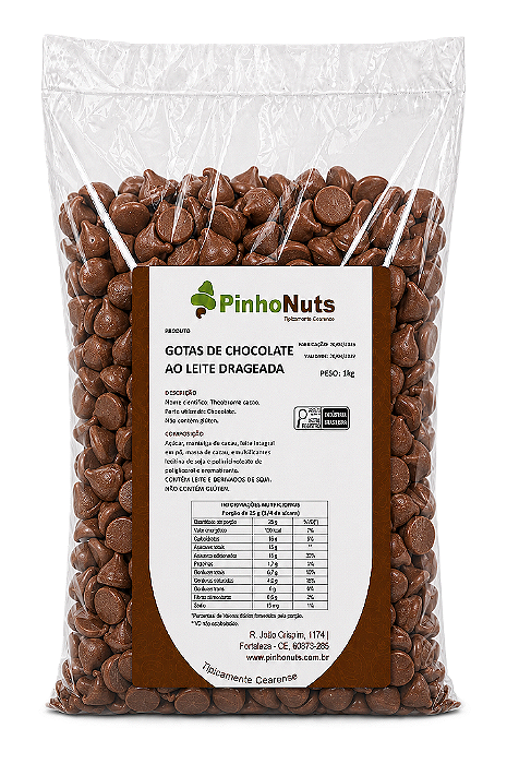 Gotas de Chocolate Ao Leite Drageada - Pinho Nuts