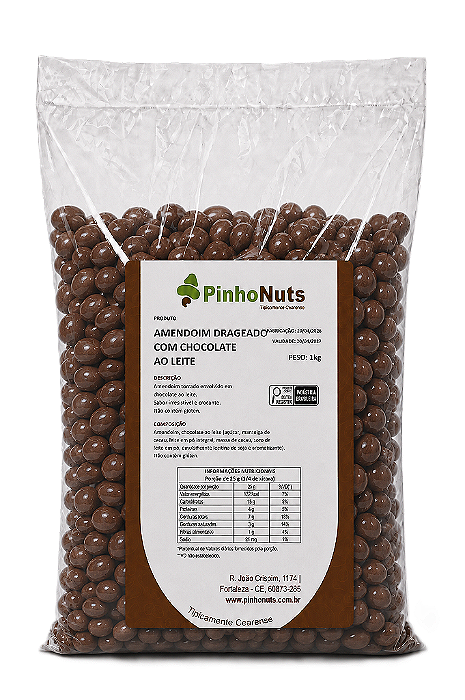Amendoim Drageado com Chocolate Ao Leite - Pinho Nuts