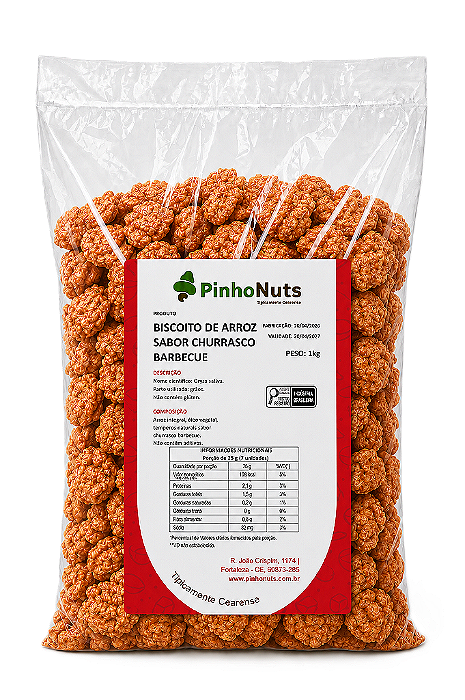 Biscoito de Arroz Sabor Churrasco Barbecue - Pinho Nuts