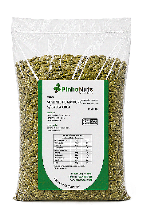 Semente de Abóbora S/ Casca Crua - Pinho Nuts