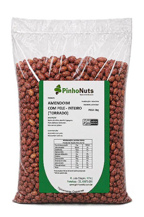 Amendoim com Pele - Inteiro (torrado) - Pinho Nuts