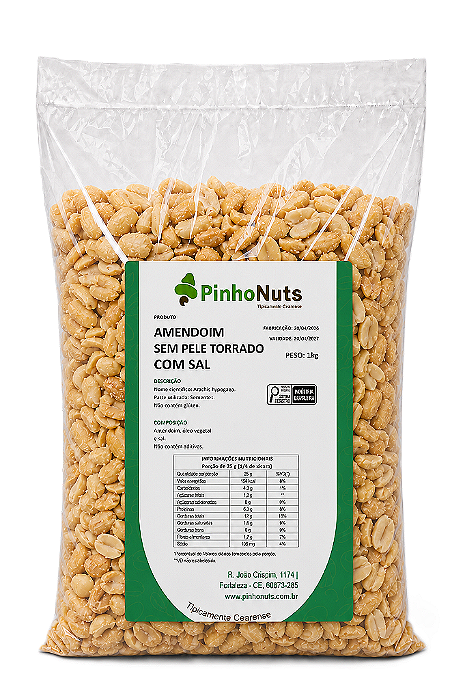 Amendoim Sem Pele Torrado com Sal - Pinho Nuts