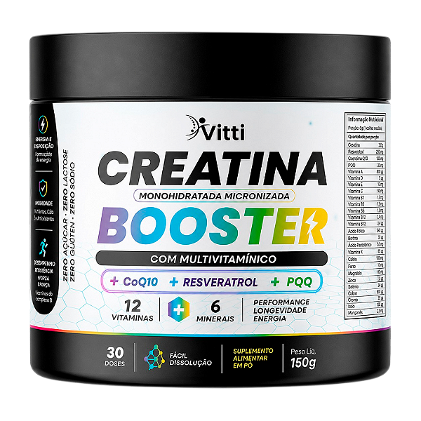 Creatina Booster com Multivitamínico 30 Doses 150g | Vitti