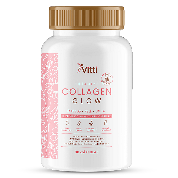Collagen Glow 30 Cápsulas Vitti Beauty