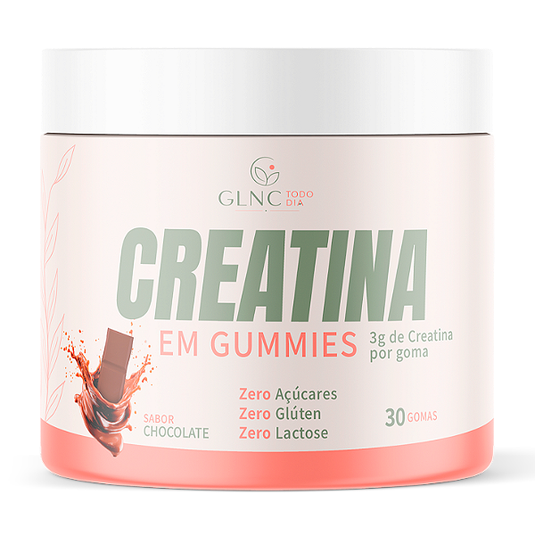 Creatina Gummies Sabor Chocolate 30 Gomas GLNC Todo dia