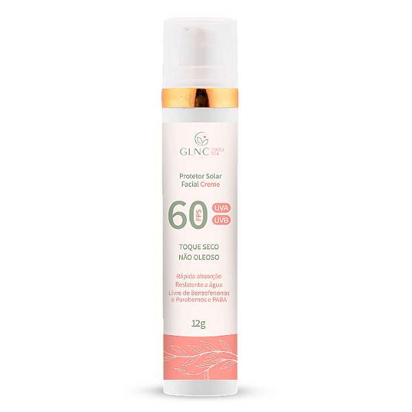 Protetor Solar Facial FPS 60 Creme 12g GLNC Todo dia