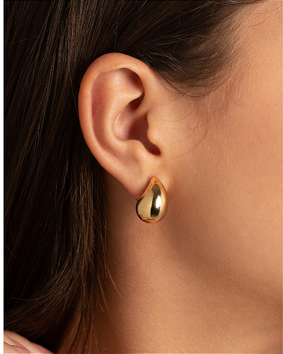 Brinco Gota Média Dourada