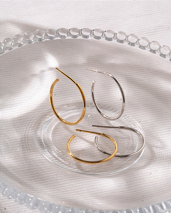 Brinco Argola Média Fina Dourada