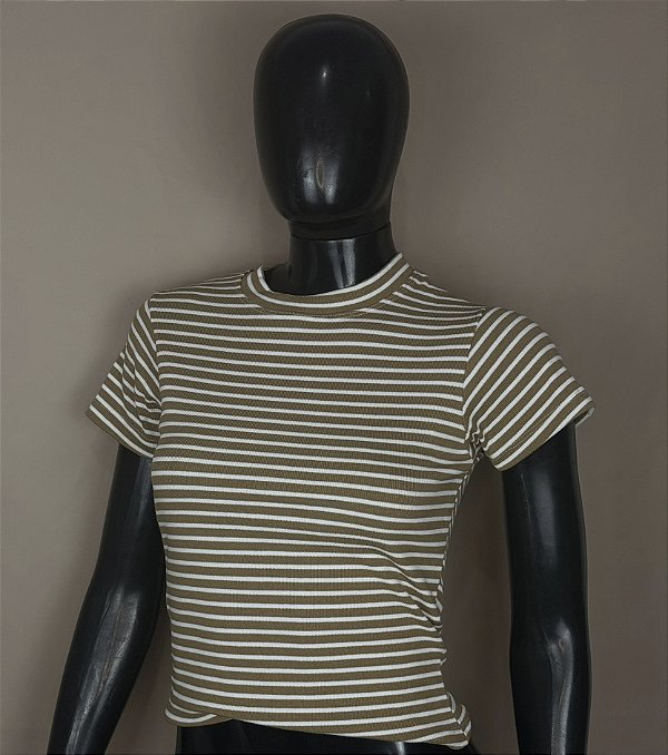 Blusa Algodão Listrada - Tamanho único