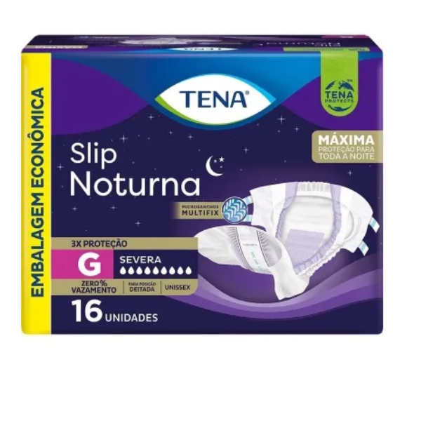 Fralda Geriátrica TENA Slip Noturna G – Máxima Proteção Durante Toda a Noite | 16 Unidades