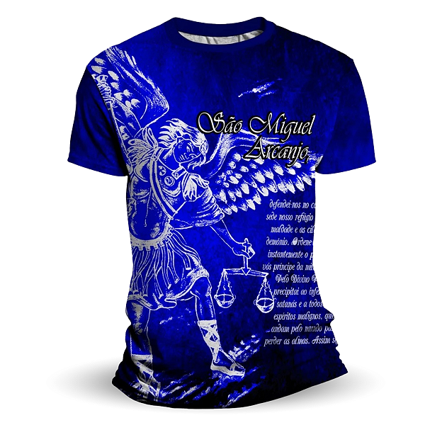 Camiseta Religiosa Católica - São Miguel Arcanjo com Oração