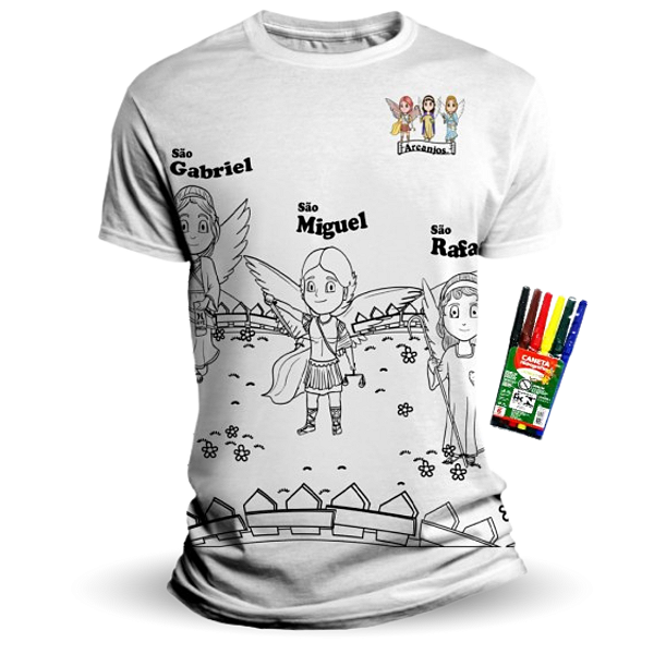 Camiseta Infantil Pinte e Lave - Arcanjos