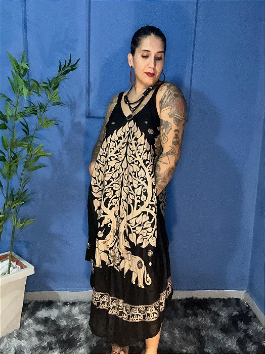 Vestido Trapézio com bolso lateral