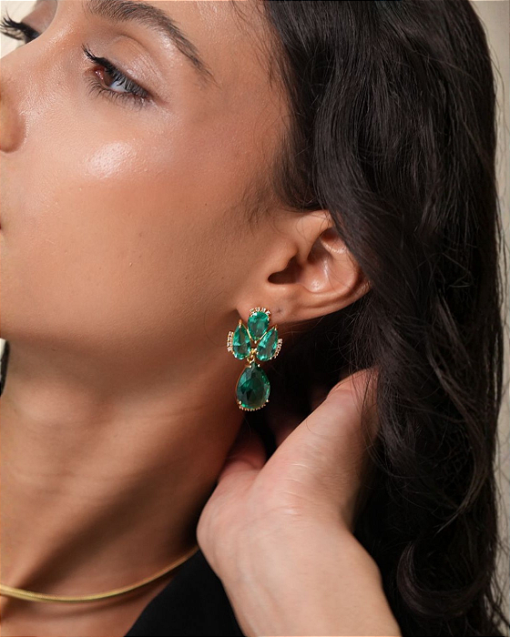 Brinco Realeza Verde Esmeralda