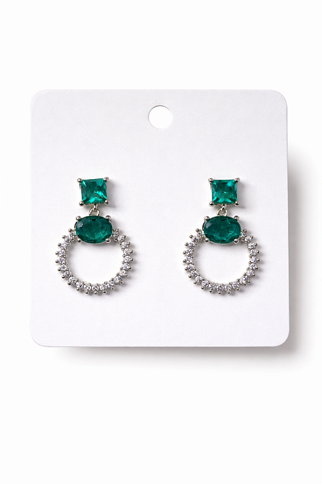 Brinco Círculo Esmeralda Lux