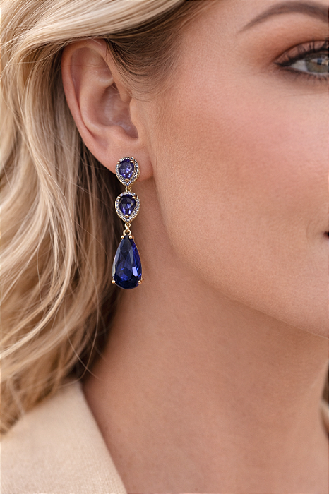 Brincos Blue Drop Royale