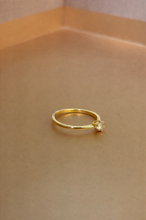 Anel Solitário Golden Shine