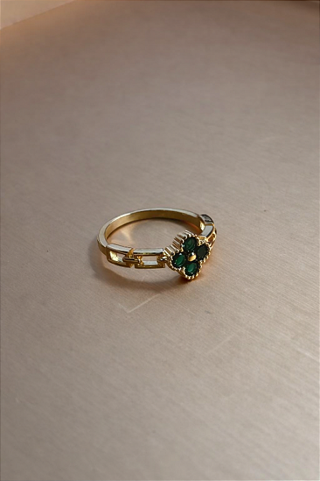 Anel Clover Emerald Garden
