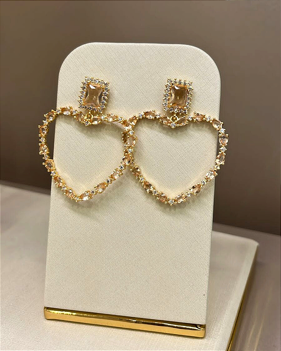 Brinco Crystal Heart