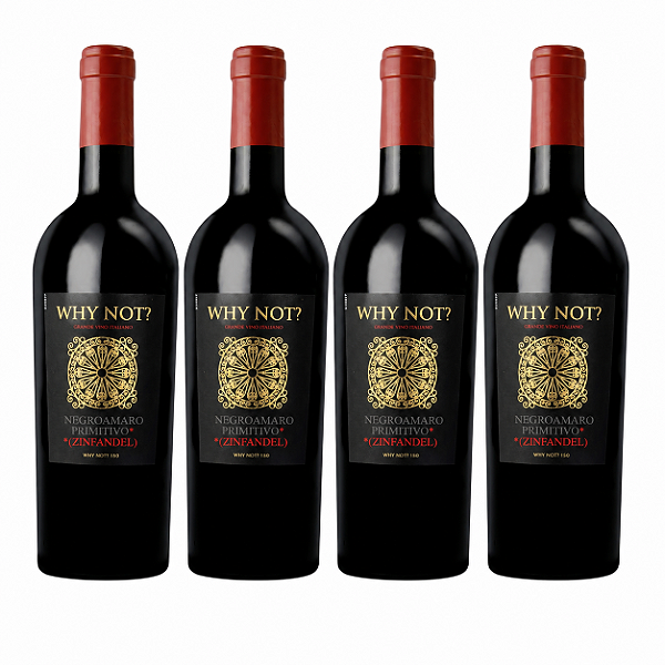 Combo 4x Vinho Tinto Why Not? Negroamaro Primitivo Puglia IGT 750ml