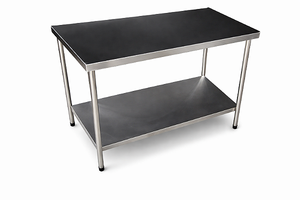 Mesa de Centro em Aço Inox 430 com uma Prateleira Inferior - 130×60cm