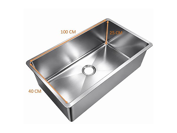 Cuba Industrial em Inox 430 - 100x40x25cm