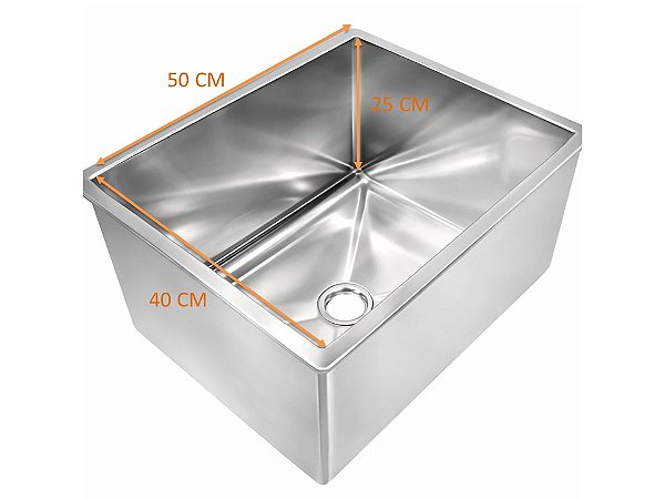 Cuba Industrial em Inox 430 - 50x40x25cm