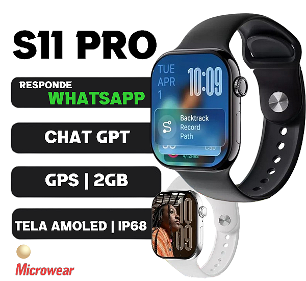 S11 PRO | MICROWEAR | GPS| WHATSAPP | Chat GPT | 2GB gold rose ou prata