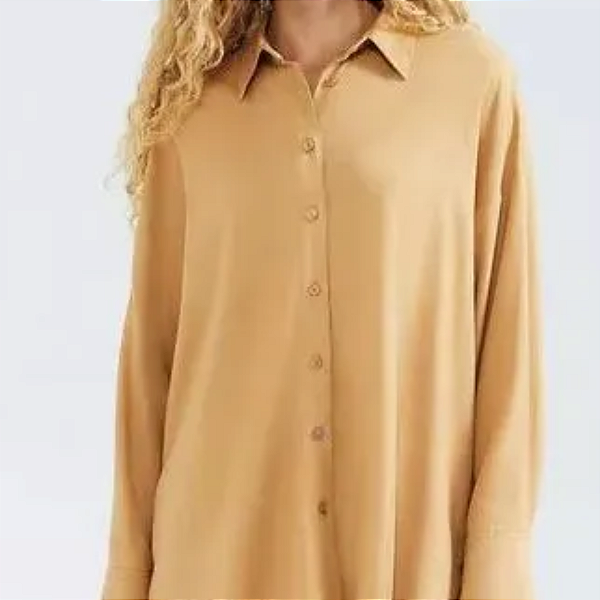 Camisa Fem Em Linho Manga Longa