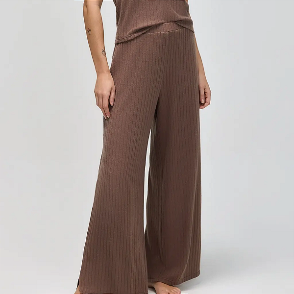 Calça Feminina Reta Em Tricô