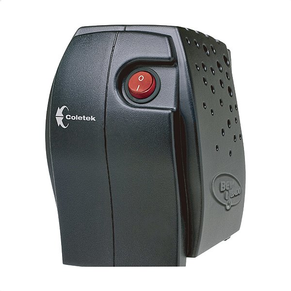 Estabilizador 300VA, Coletek Bem Ligado, Entrada Bivolt Manual, Saída 115V, 4 Tomadas, Preto - ES-300VA