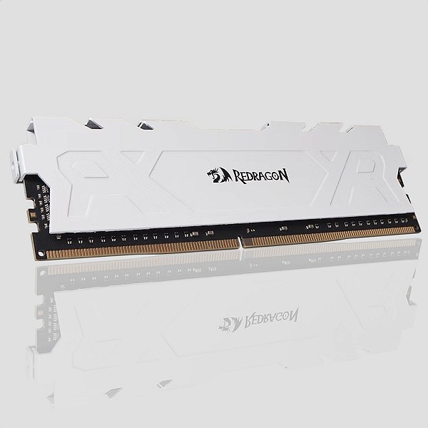Memória RAM Gamer Para Desktop DDR4, Cap 16GB, 3200MHz, Redragon RAGE, Com Dissipador, CL16, Branca - GM-712