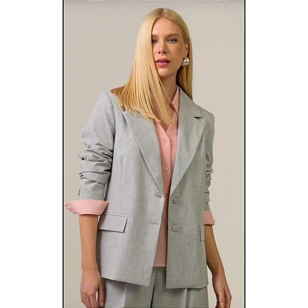 BLAZER OVERSIZED CINZA CLARO 38