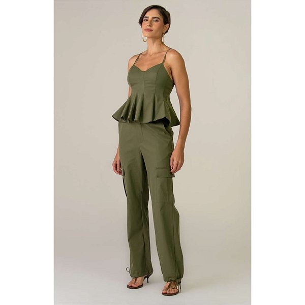 CALÇA CARGO KATE VERDE MILITAR 38