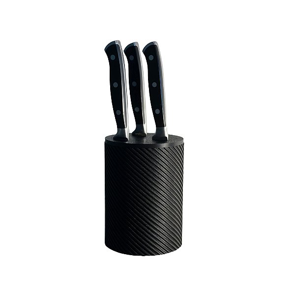 Cepo Porta Facas Preto Universal – Suporte Organizador para Cozinha
