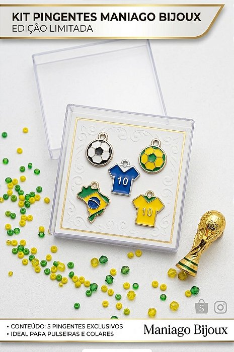 Kit 5 Pingentes Copa do Mundo Exclusivos