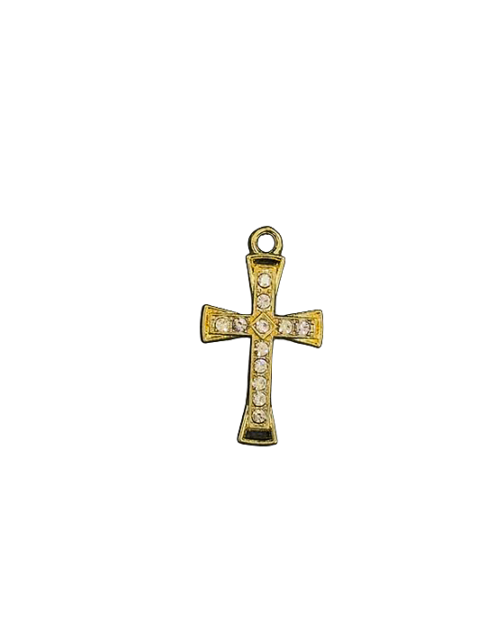Pingente de Cruz Pequeno Dourado